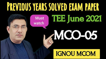 #IGNOU #MCOM #MCO-05 #Previous year solved paper #TEE June 2021solved exam paper