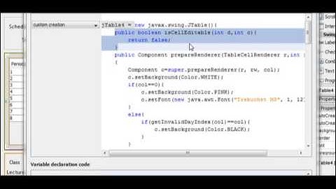 change color of jTable cells