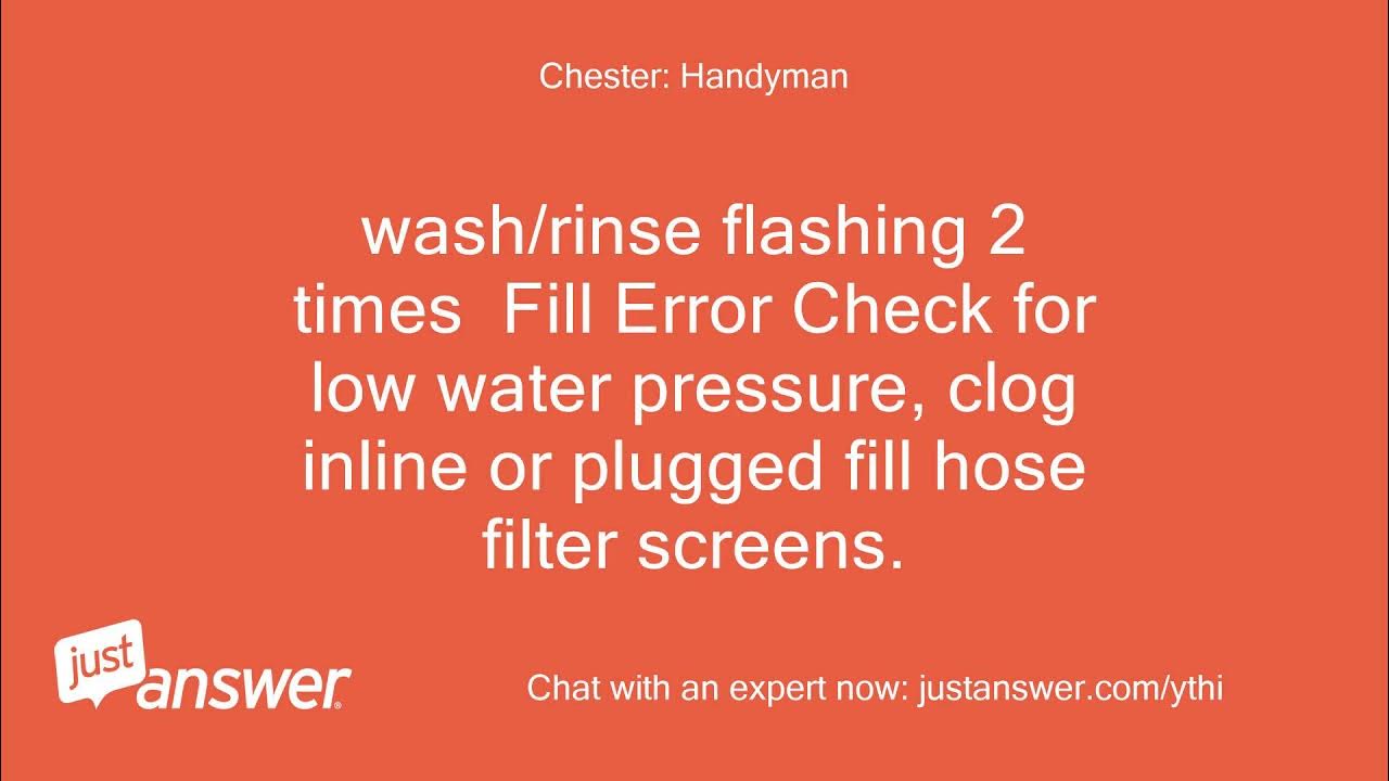 Wash and rinse lights are blinking and the washer stops. It YouTube