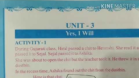 STD 7 English Unit 3 Yes,I Will Act 2