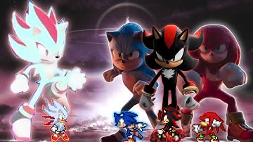 Hyper Shadic V3 OP VS Sonic Chaos V4 JVL OP(AF) & Knuckles OP & Shadow V2 OP(AF) in #mugenjus