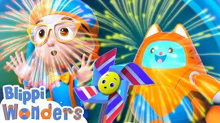 Fireworks Make you Happy | Blippi Wonders | Cartoons for Kids - Explore With Me! by Moonbug Kids - Explore With Me! 544 views 6 days ago 3 minutes, 48 seconds