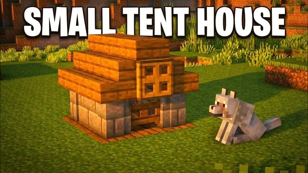 Minecraft Small Tent House Tutorial 🏕️ | Easy Survival Build - YouTube