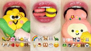 asmr MACARON EMOJI FOOD CHALLENGE (SATISFYING) 마카롱 모음집 eating sounds