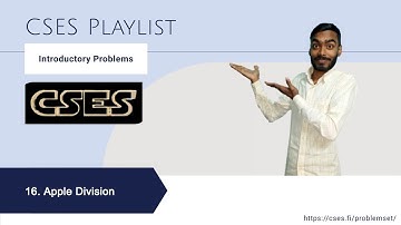 Apple Division || CSES problem set || Introductory Problems || CSES playlist