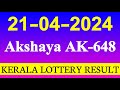 21042024  akshaya ak648  kerala lottery result today