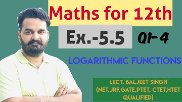 MATHS for 12th  class by baljeet sir|| CHAPTER 5 EX-5.5 Q1-4 ||derivative using property of log