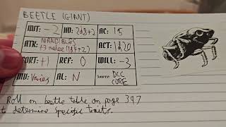 [ASMR-ish] I got a thermal printer and started making Dungeon Crawl Classics GM reference cards