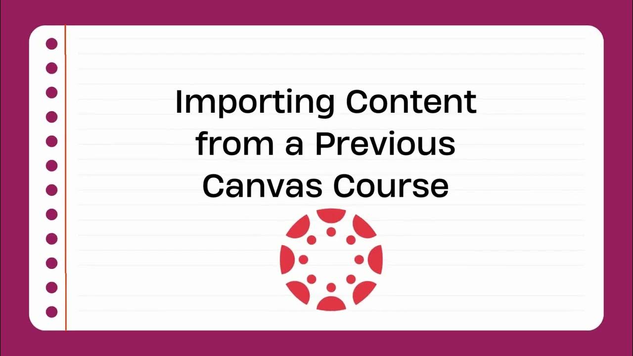 Importing Content into Canvas 2023 - YouTube