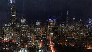 Chicago | Rain On Window Sounds | Sleep, Study & Relax Ambience | Sears Tower Chicago