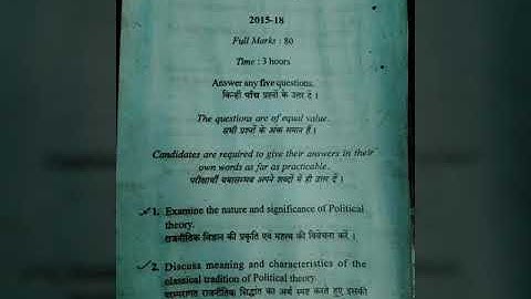 political science(GE2)semester2 vbu UG an introduction to political theory(2015-18)