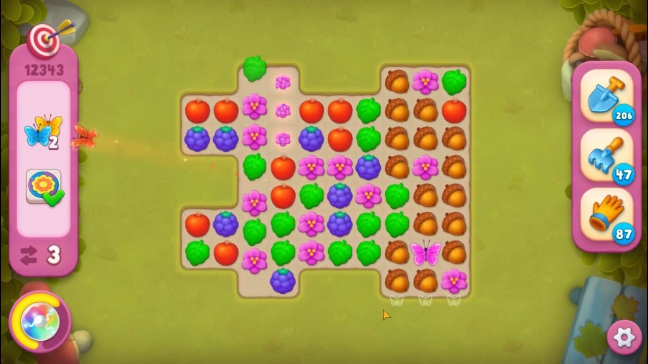 Gardenscapes Level 12343 (Challenge) All Boosters 