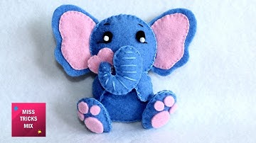 Cute Felt Elephant - DIY: How to make cute felt elephant / Felt Crafts.