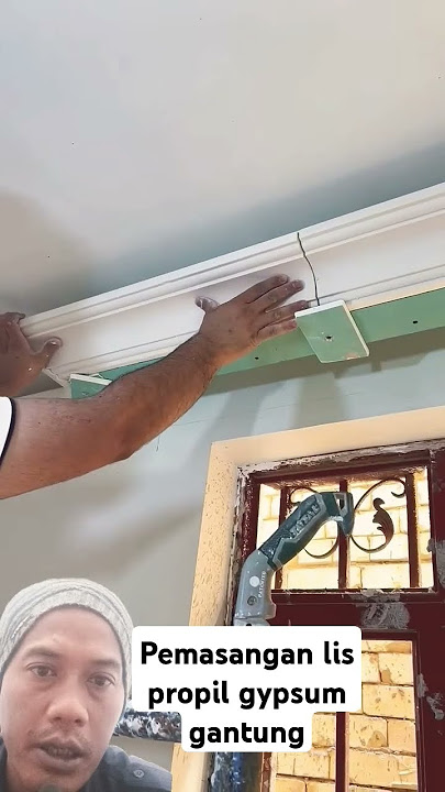 Cara pasang lis profil gypsum gantung #design #gypsum #gypsumdecorationceiling #shorts
