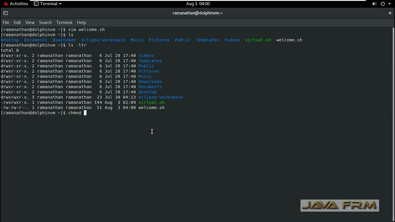 How to create and execute shell script on RHEL 8 - YouTube