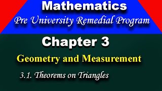 Pre university remedial program mathematics chapter 3 | Geometry and Measurement