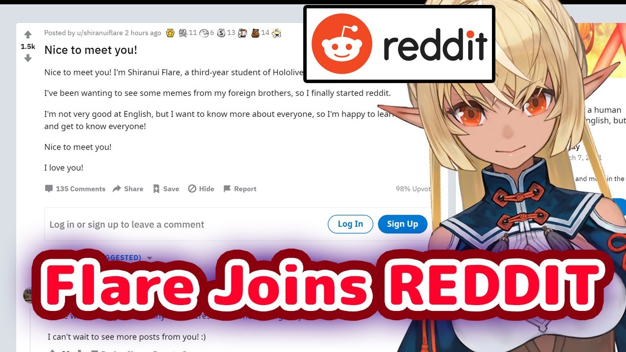 【ENG Sub】Shiranui Flare - Finally Joins Reddit and Makes an Account but Has No Karma【Hololive】