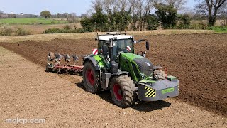 4k HFN's Fendt 828 Vario tractor & Kverneland LO85 seven furrow plough near Ipswich