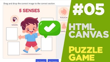 #05 Learn Canvas by creating a puzzle game in JavaScript and PHP | Quick programming tutorial