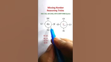 Missing Number| Reasoning Tricks in Hindi| Reasoning Classes for SSC CGL CHSL MTS CRPF RRB |#shorts