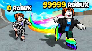 ELE COMPROU PATINS DE ROBUX SUPER VELOZ PARA ME HUMILHAR NA CORRIDA DO ROBLOX *NÃO VALE ROBUX*