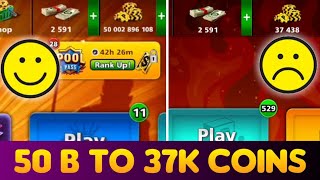 My id got reset from 50B to 37k coins - 8 ball pool