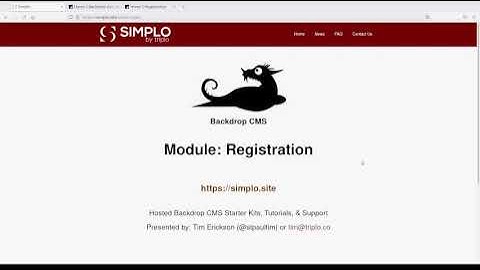 Backdrop CMS Modules: Registration