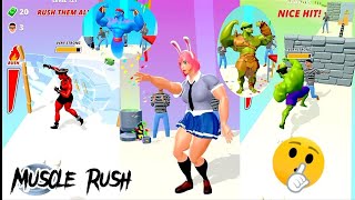 Muscle Rush 💪🏻🙀 best viral mobile game 99 level game play// All characters Run gameplay