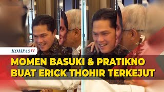 Momen Erick Thohir Ingin Menangis Dapat Kejutan Ultah dari Menteri Basuki dan Pratikno