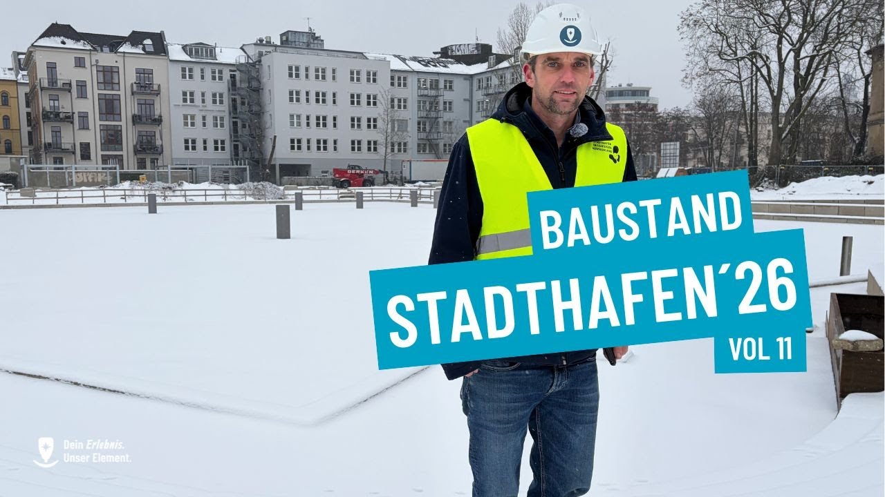 Aktueller Baustand am neuen Stadthafen Leipzig | 30.01.2026
