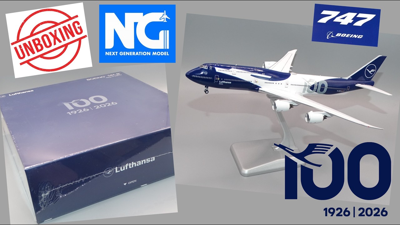 Unboxing the Lufthansa 100th Anniversary Boeing 747-8 By NG Models