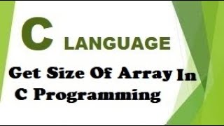 SizeOf Operator In C Programming| Get Size of Array In C(@EnhanceCodeLearning