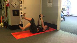 Dead Bug Heel Taps with Upper Body Hold