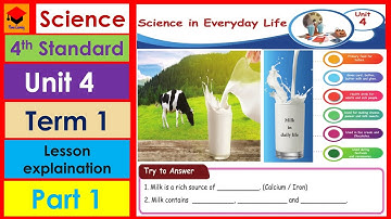 Science in Everyday Life- Part 1- 4th Std- Science- Unit 4- Pages 113 to 116- Term 1- Lesson explain