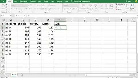 How to use Quick Sum Function (English) MS office 2016/19/365
