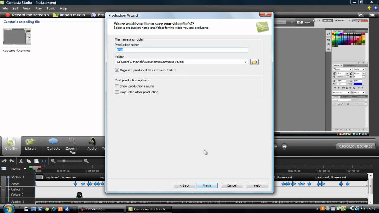 video file input for camtasia 9