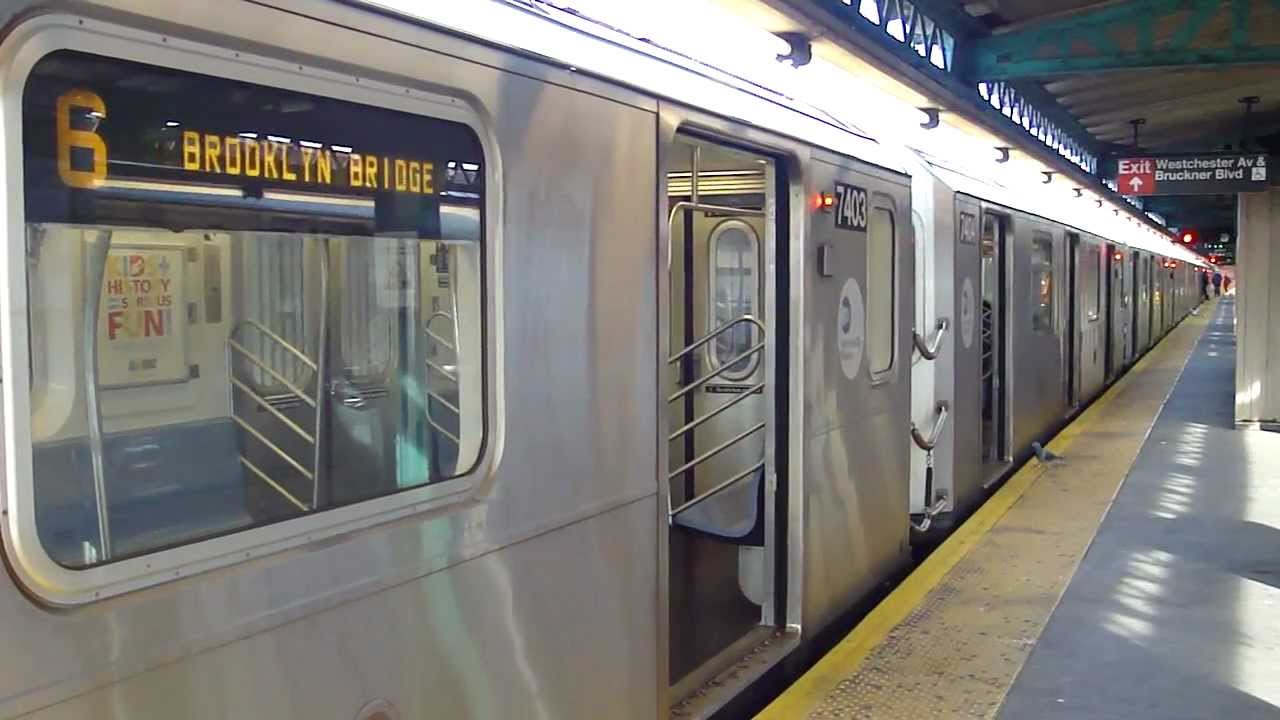 irt pelham line r142a 6 train at pelham bay park downtown bound