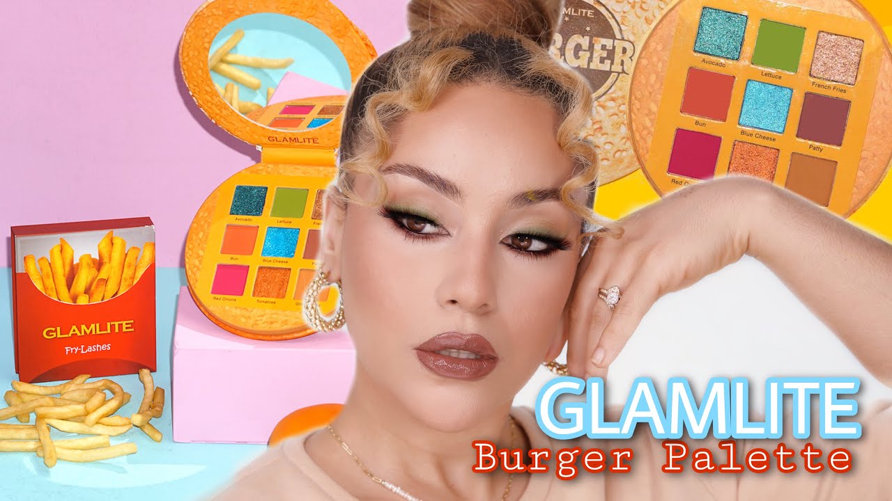 GLAMLITE NEW* BURGER SLIDER EYESHADOW PALETTE + TWO EYESHADOW LOOKS!