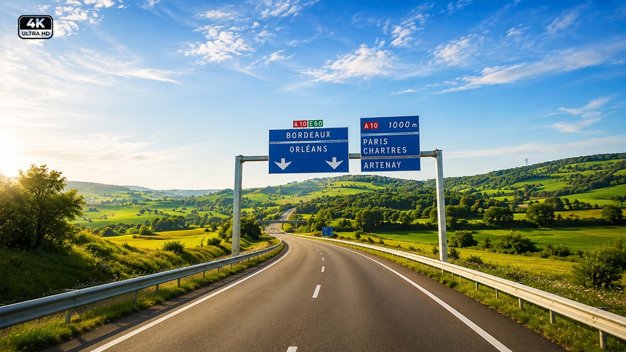 View from Dijon to Blois on the Autoroute