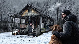 ESCAPING FREEZING RAIN AT A CABIN in the Woods!