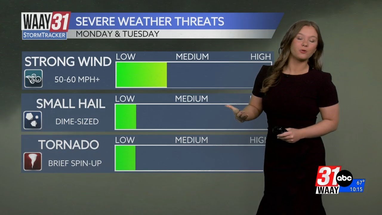 Severe storms possible Monday and Tuesday night - YouTube