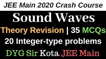 Sound Waves JEE Main 2020 crash course
