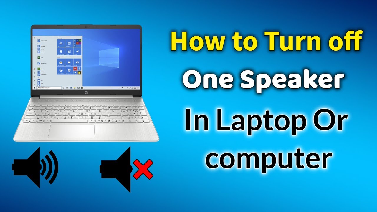 how to turn off one speaker in your laptop / computer YouTube