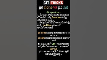 Git clone vs Git init | Git Basics tricks in telugu | git | github