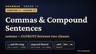 Grammar Grade 11 | Ch. 11, Lesson 75 โ Commas and Compound Sentences