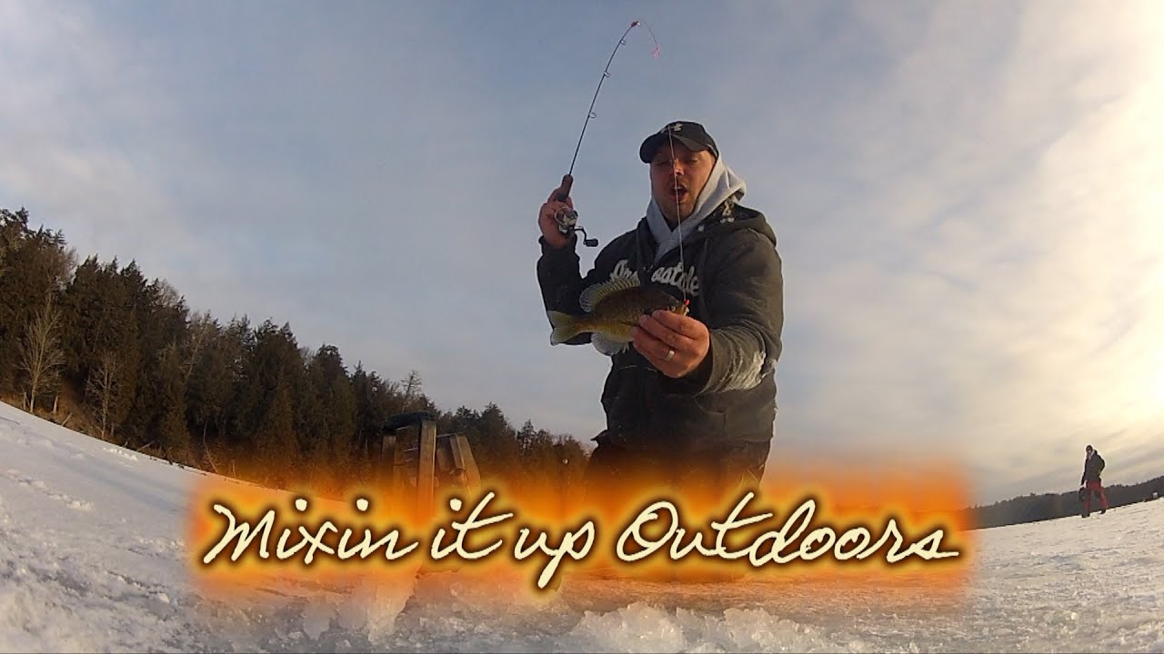 Ice fishing Bluegills in Northern Wisconsin, Mixin it up Outdoors YouTube