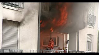 Wohnhausbrand mit Durchzündung in Goch
