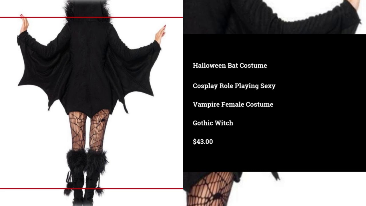 Halloween Bat Costume Cosplay Role Playing Sexy Vampire Female Costume