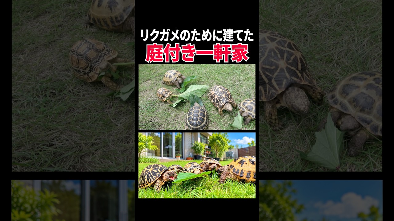 リクガメのために庭付き一軒家を建てました。