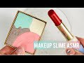 Satisfying Slime Coloring with Makeup! Mixing Lipstick & Eyeshadow into Clear Slime! ASMR!!